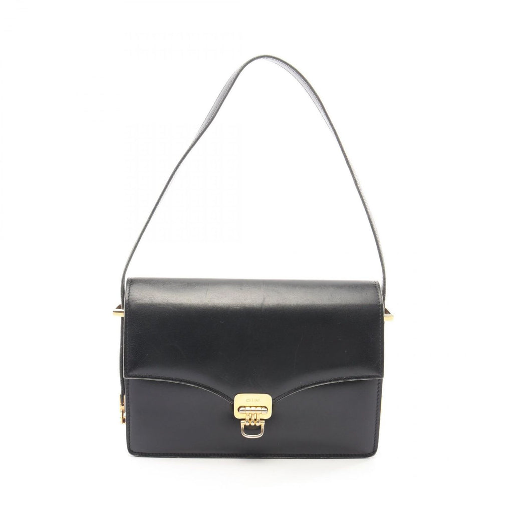Celine Shoulder Bag Black Leather