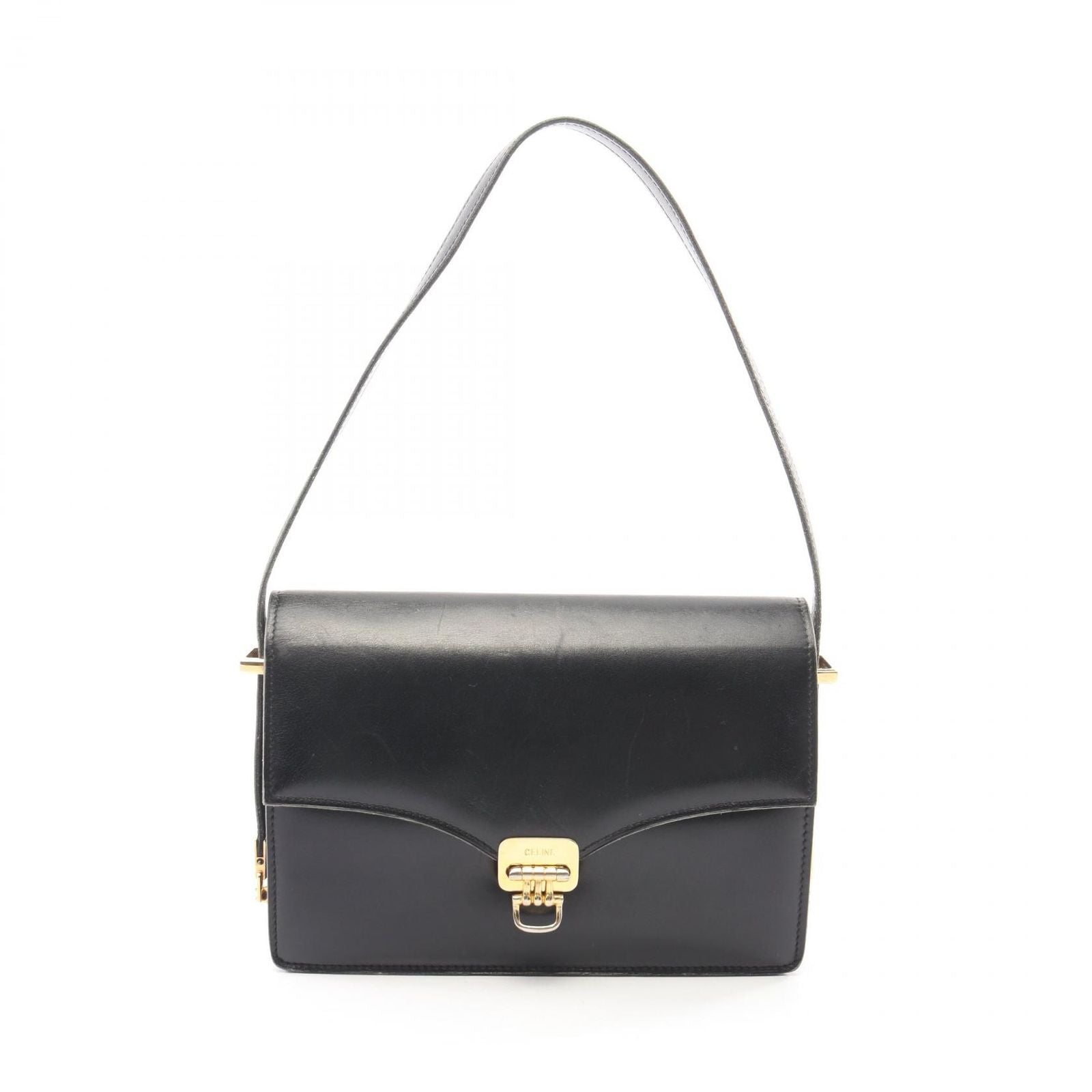 Celine Shoulder Bag Black Leather