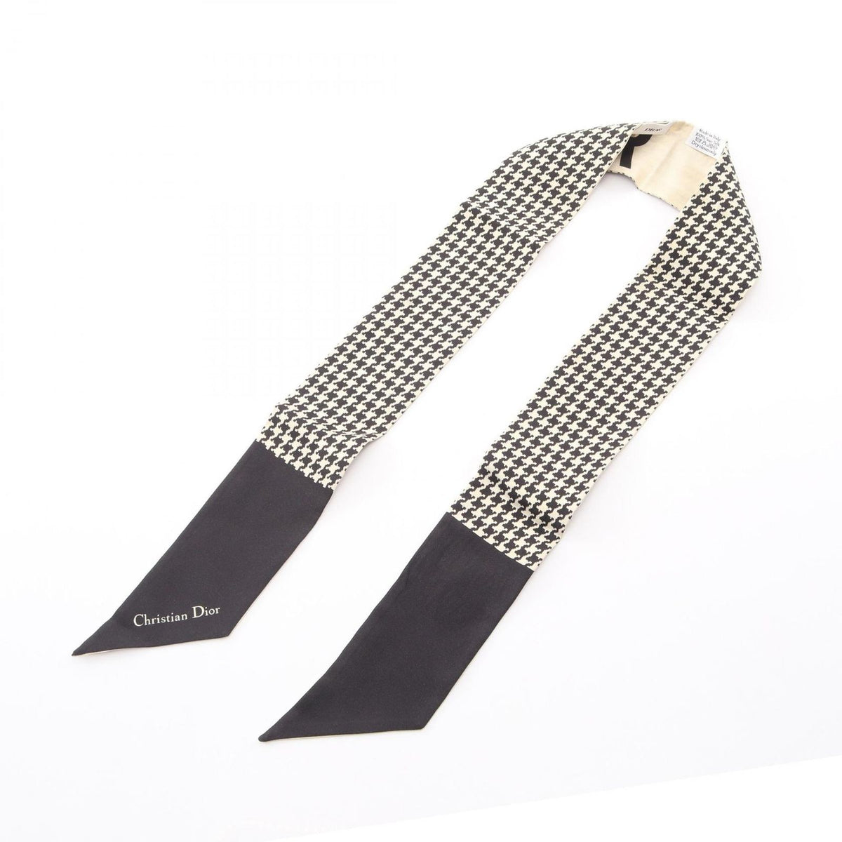 Dior Scarf Mitzah 30 Montaigne Houndstooth Ribbon Silk — view 2