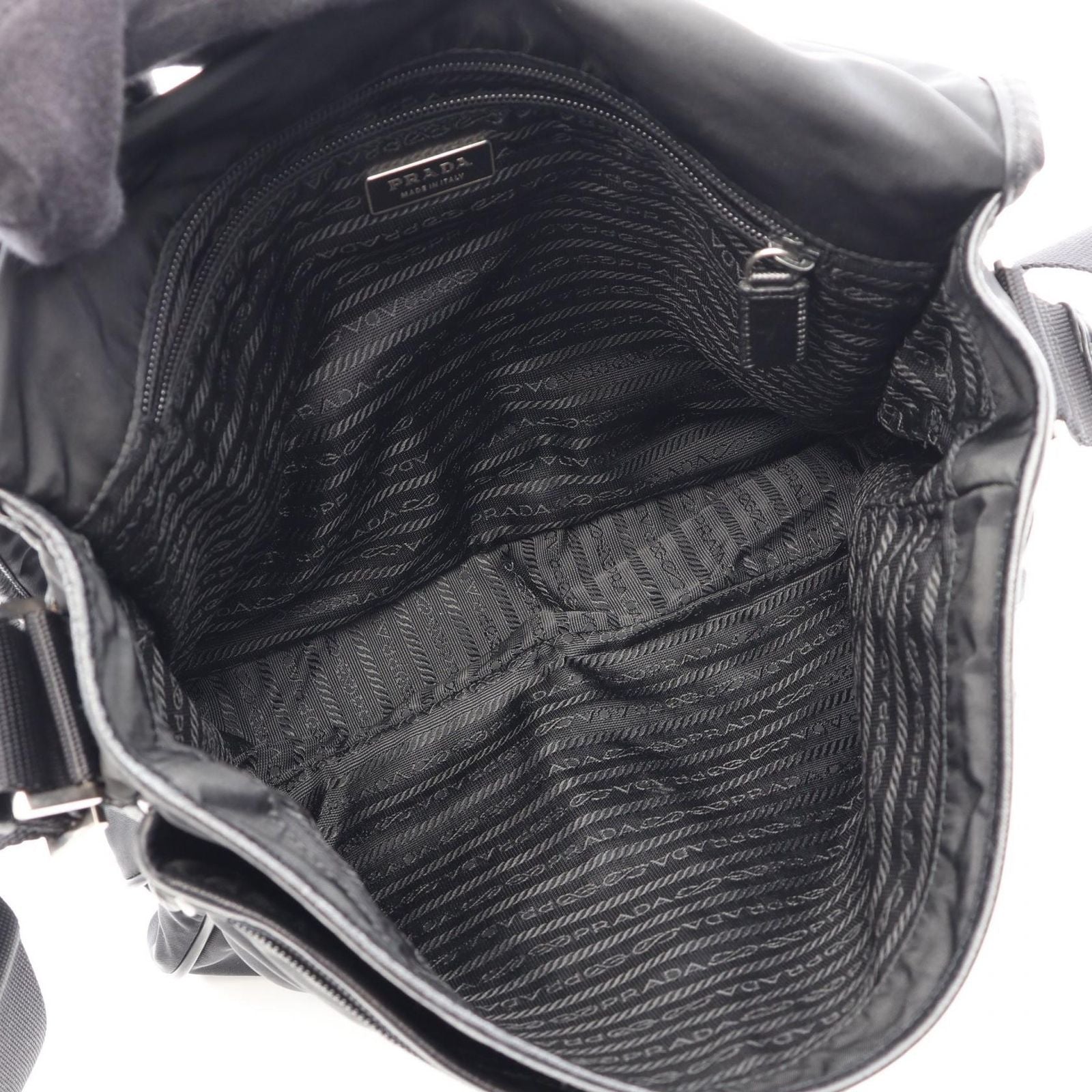 Prada Shoulder Bag Nylon Saffiano Leather — view 3