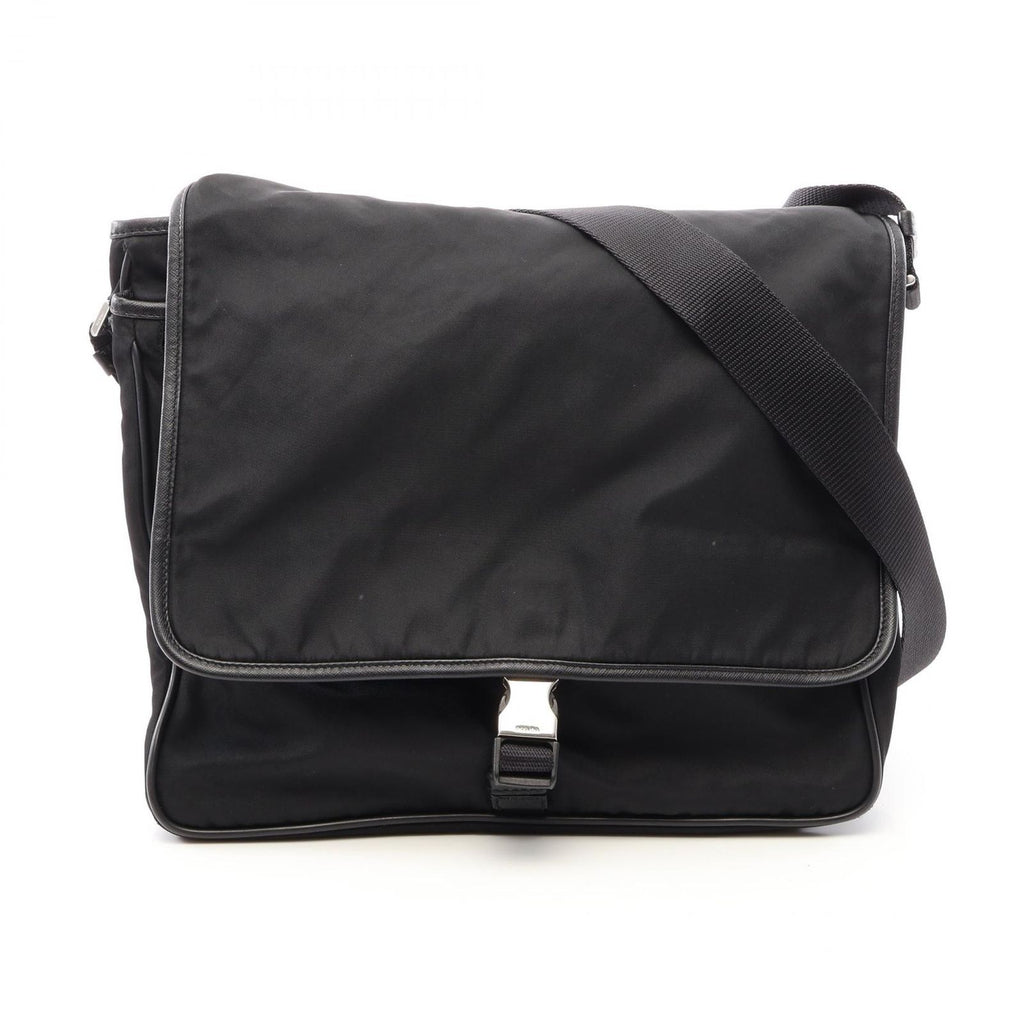 Prada Shoulder Bag Nylon Saffiano Leather