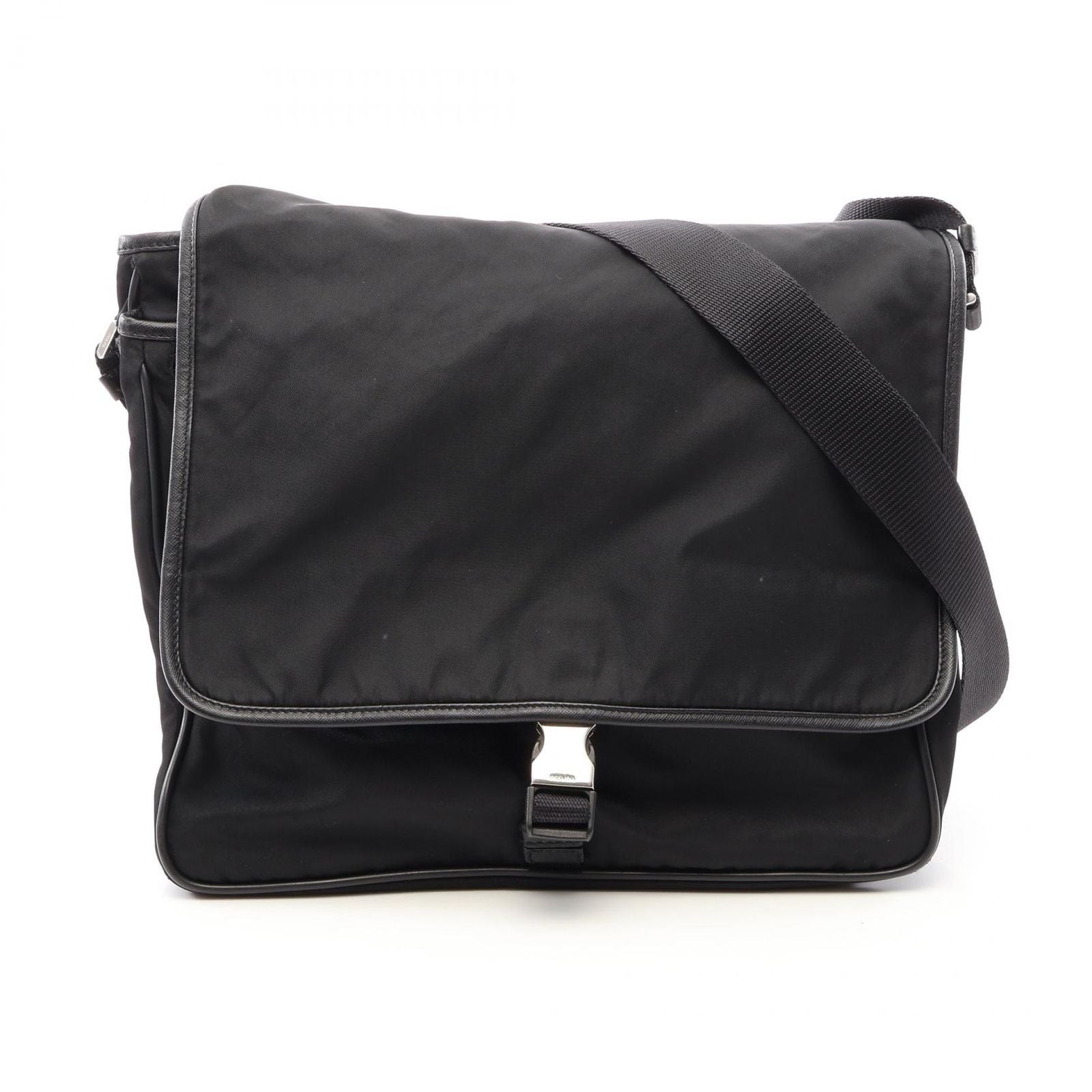 Prada Shoulder Bag Nylon Saffiano Leather