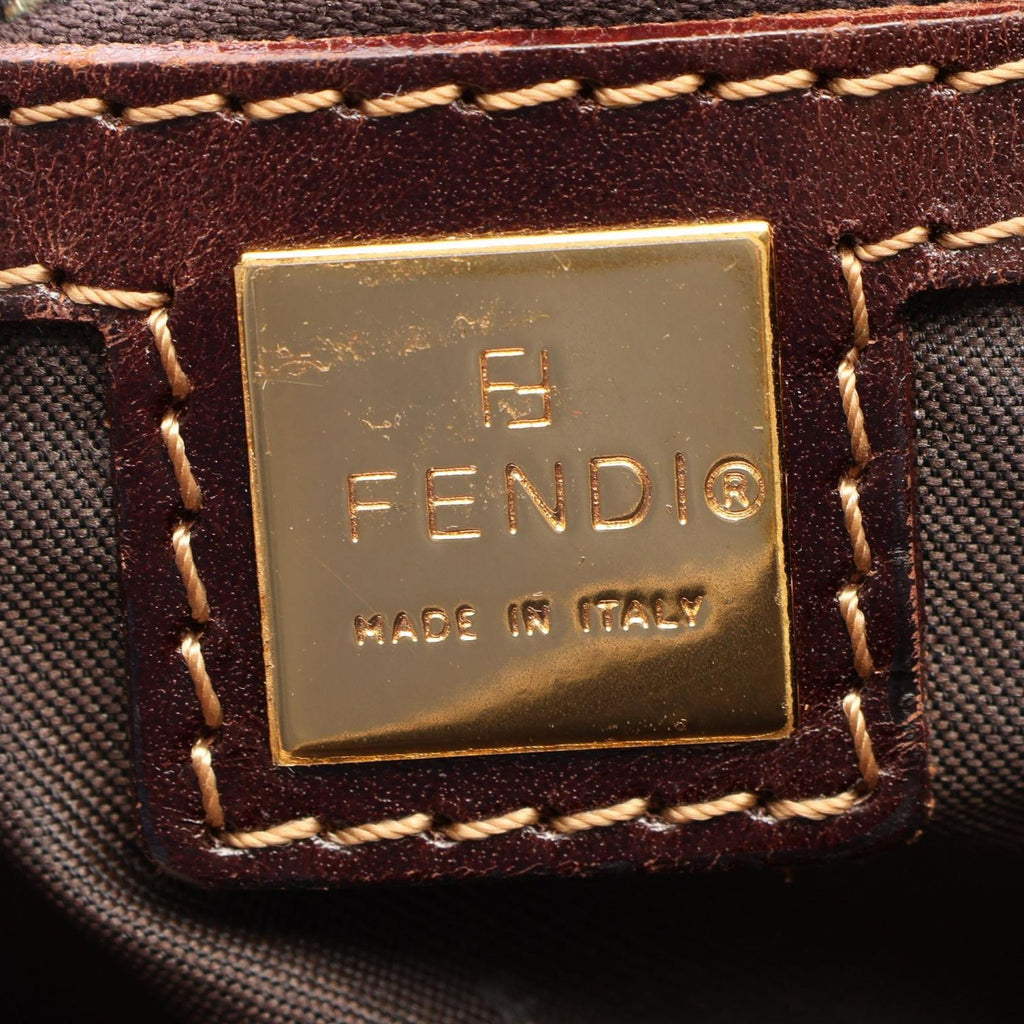 Fendi Boston Bag Zucchino Canvas Leather — view 4