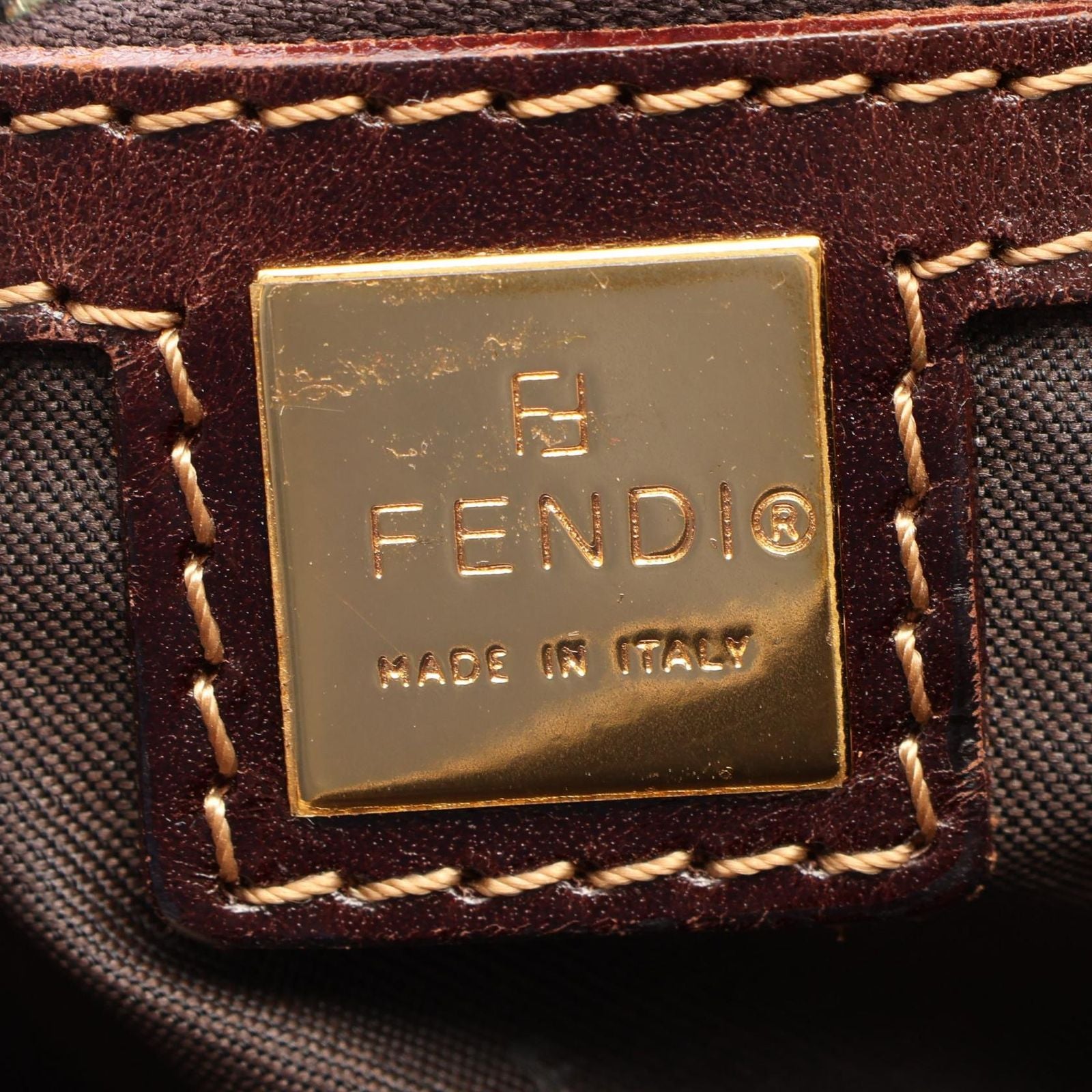 Fendi Boston Bag Zucchino Canvas Leather — view 4