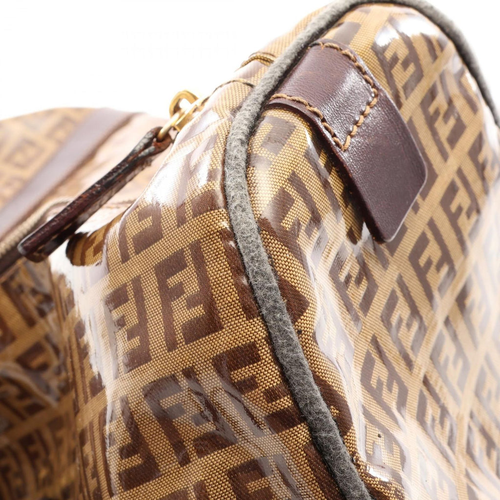 Fendi Boston Bag Zucchino Canvas Leather — view 7