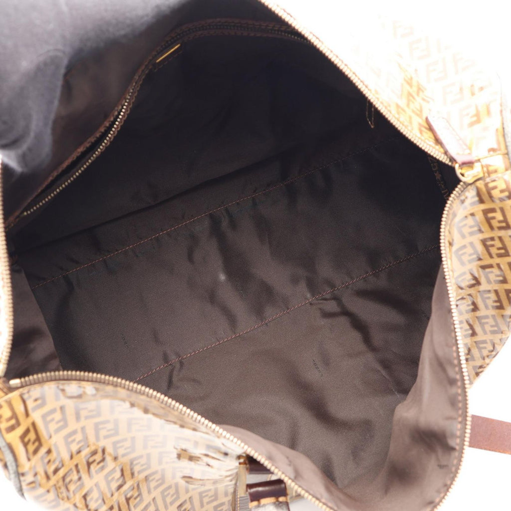 Fendi Boston Bag Zucchino Canvas Leather — view 3