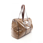 Fendi Boston Bag Zucchino Canvas Leather — view 2