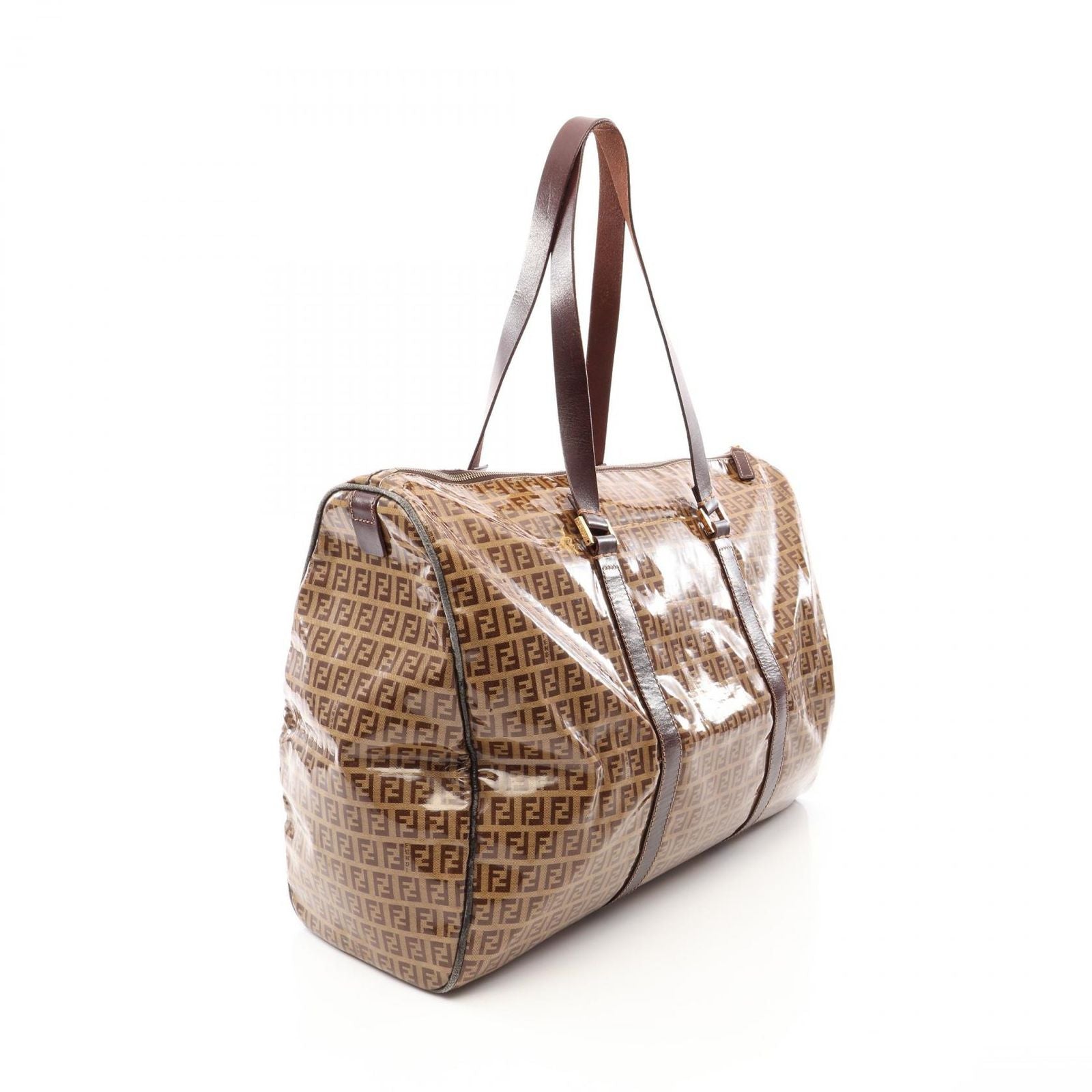 Fendi Boston Bag Zucchino Canvas Leather — view 2