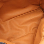 Celine Macadam Embossed Logo Canvas Leather Hand Beige Handbag — view 6