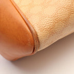 Celine Macadam Embossed Logo Canvas Leather Hand Beige Handbag — view 7
