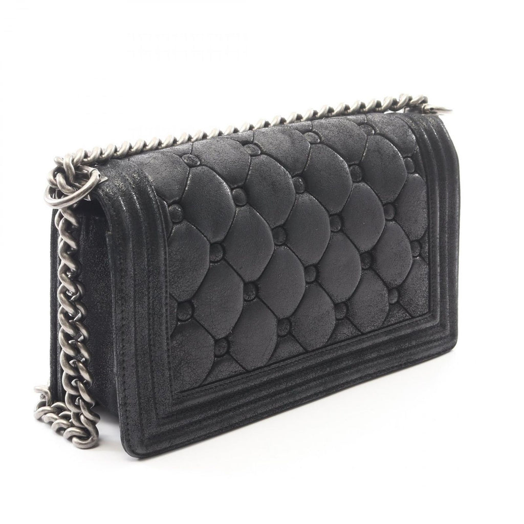 Chanel Shoulder Bag Boy Black Leather Boy Chain — view 2