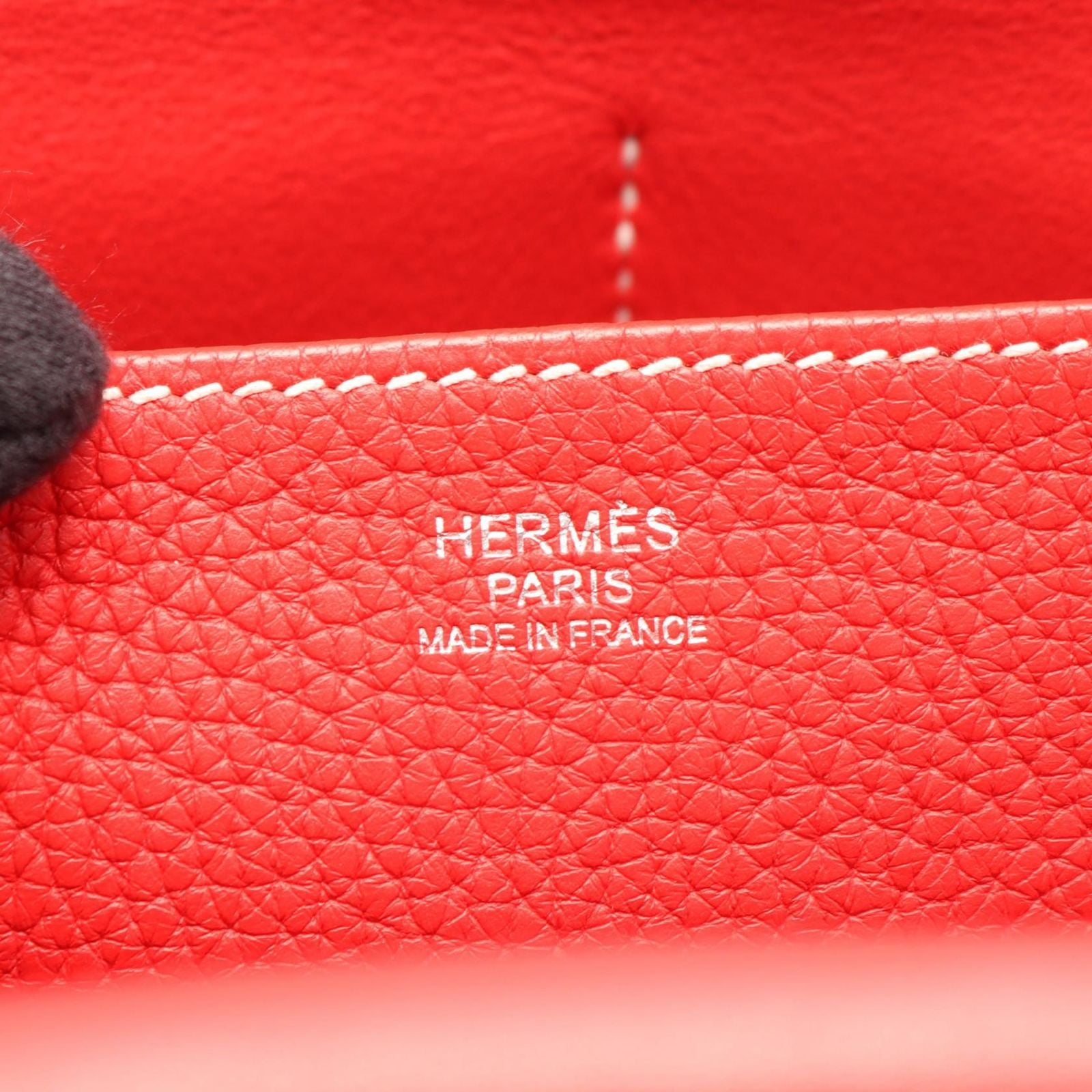 Hermes Halzan 31 2-Way Rouge Tomato Leather Shoulder Bag — view 4