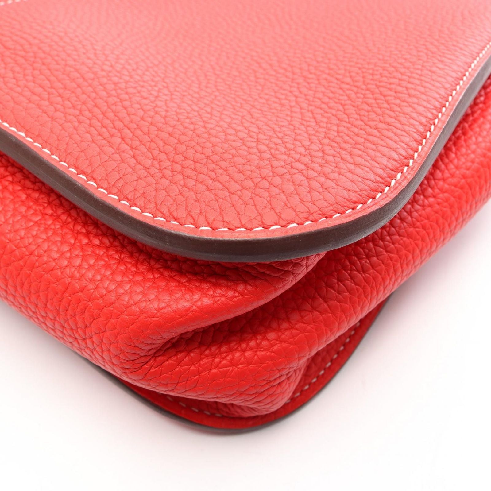 Hermes Halzan 31 2-Way Rouge Tomato Leather Shoulder Bag — view 6