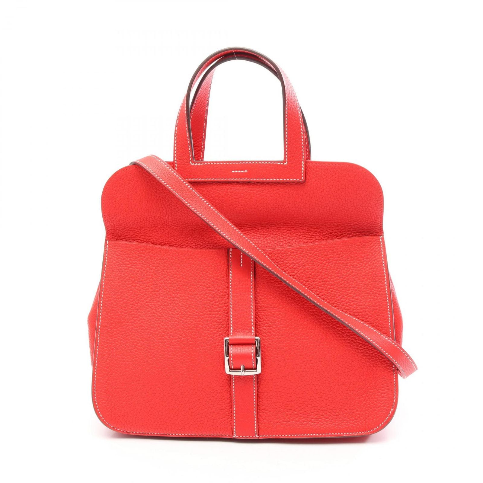 Hermes Halzan 31 2-Way Rouge Tomato Leather Shoulder Bag