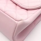 Chanel Shoulder Bag Quilted Single Flap Light Pink Lambskin Chain — view 8