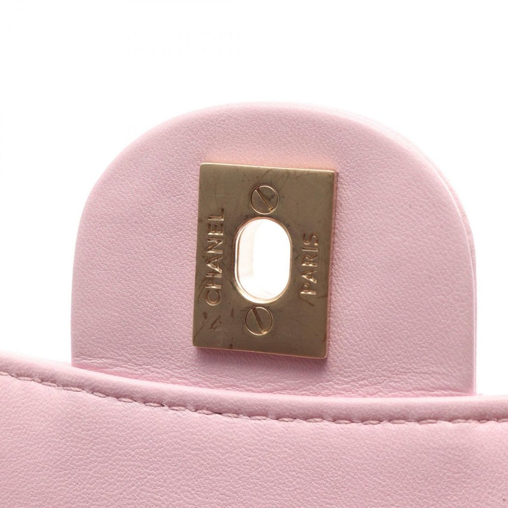 Chanel Shoulder Bag Quilted Single Flap Light Pink Lambskin Chain — view 7