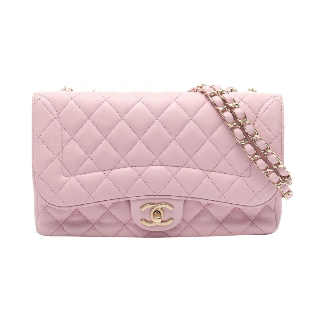 Chanel Shoulder Bag Quilted Single Flap Light Pink Lambskin Chain