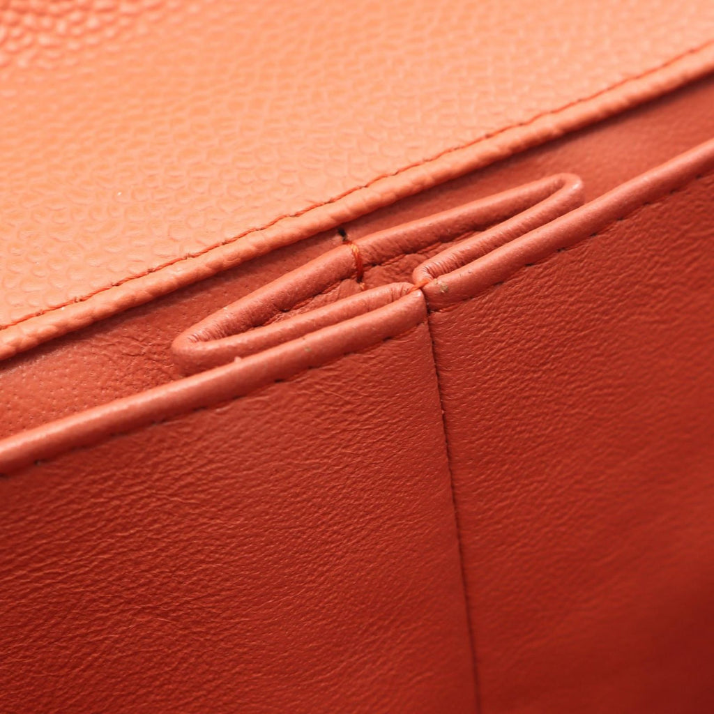 Chanel Shoulder Bag Quilted East Waist Orange Brown Caviar Leather Chain — view 6