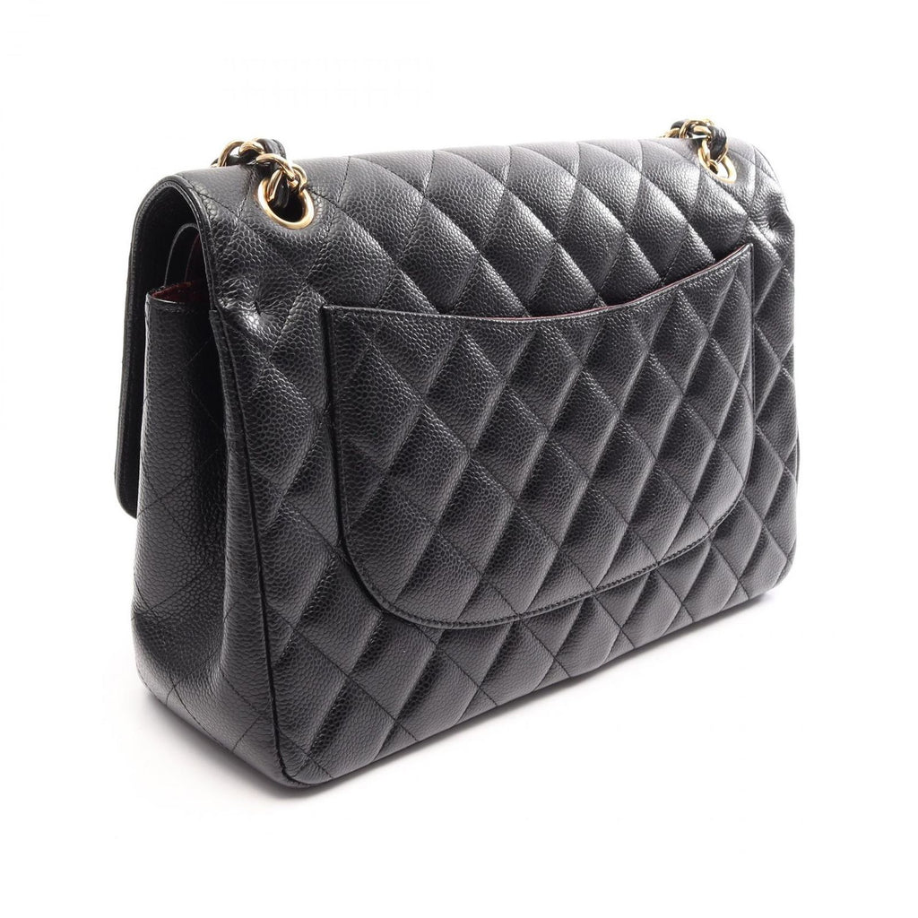 Chanel Shoulder Bag Maxi Quilted 30 Classic Large Double Flap Black Caviar — view 2