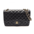 Chanel Shoulder Bag Maxi Quilted 30 Classic Large Double Flap Black Caviar