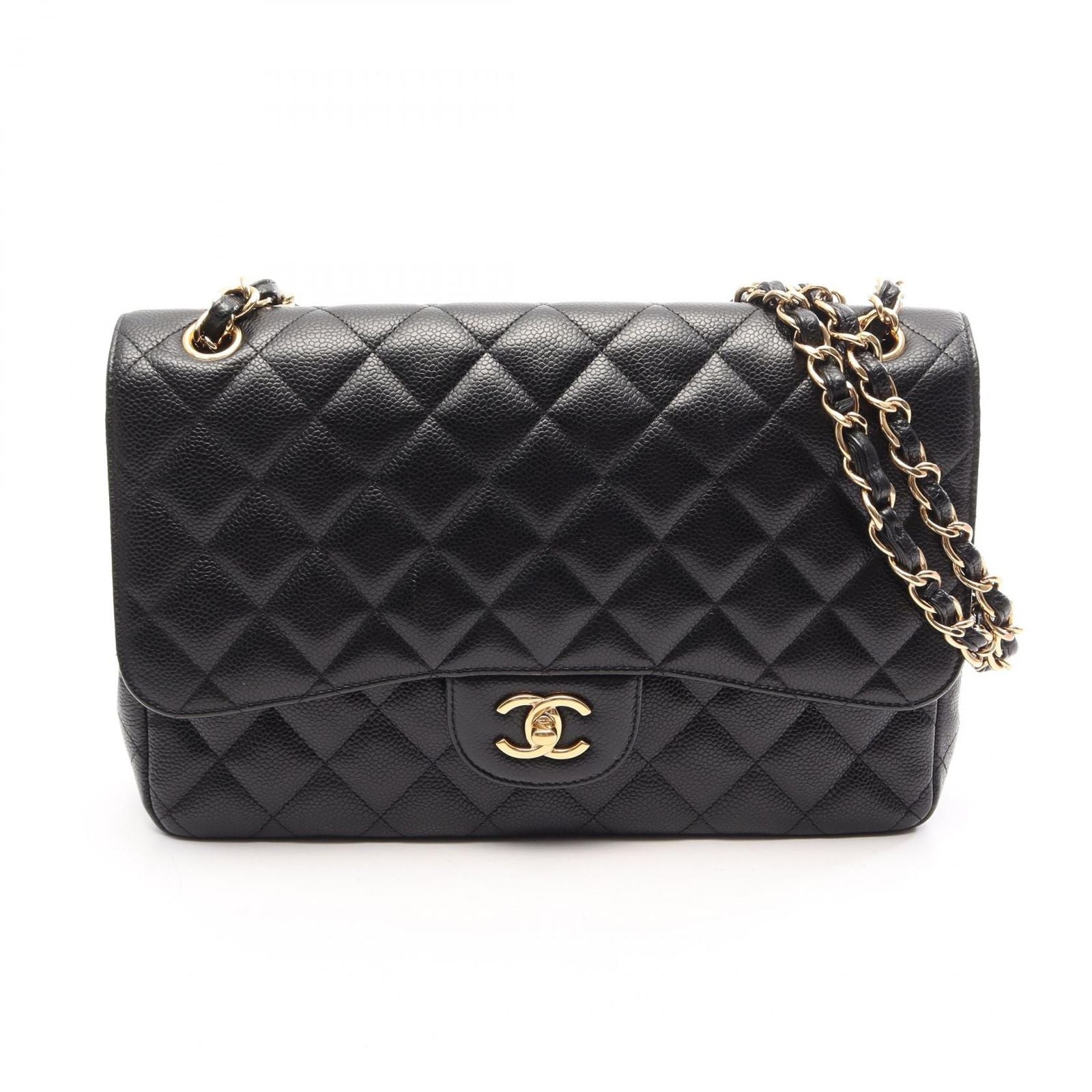 Chanel Shoulder Bag Maxi Quilted 30 Classic Large Double Flap Black Caviar