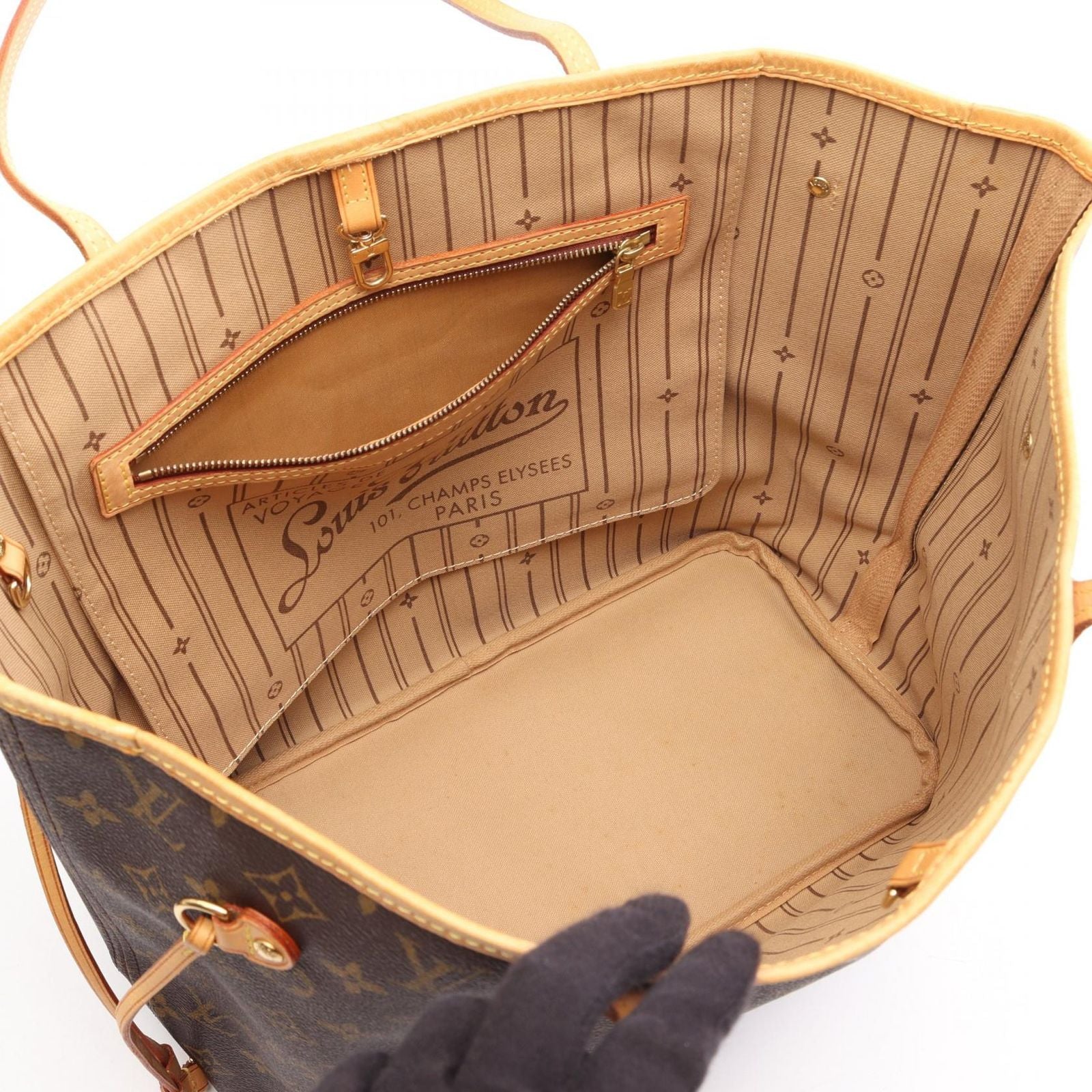 Louis Vuitton Tote Bag Neverfull MM Canvas Leather — view 3