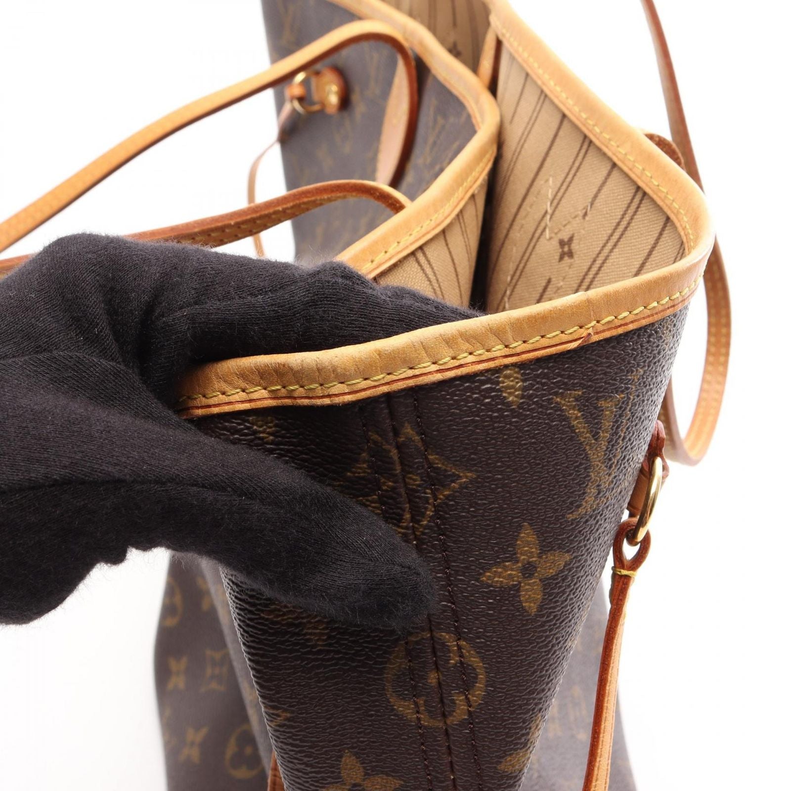 Louis Vuitton Tote Bag Neverfull MM Canvas Leather — view 8
