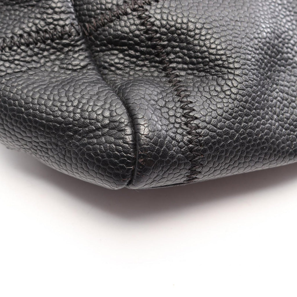 Chanel Tote Bag Choco Bar Black Caviar Leather Mini Bost — view 6