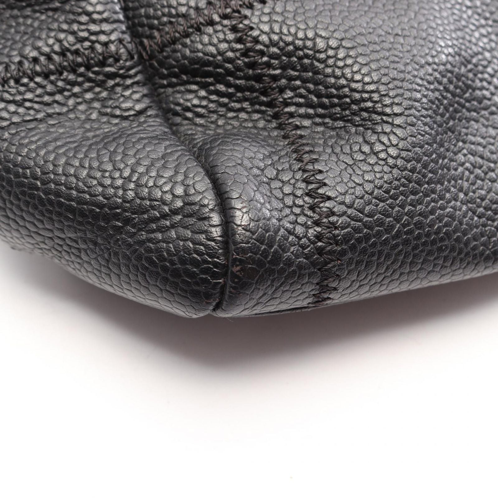 Chanel Tote Bag Choco Bar Black Caviar Leather Mini Bost — view 6