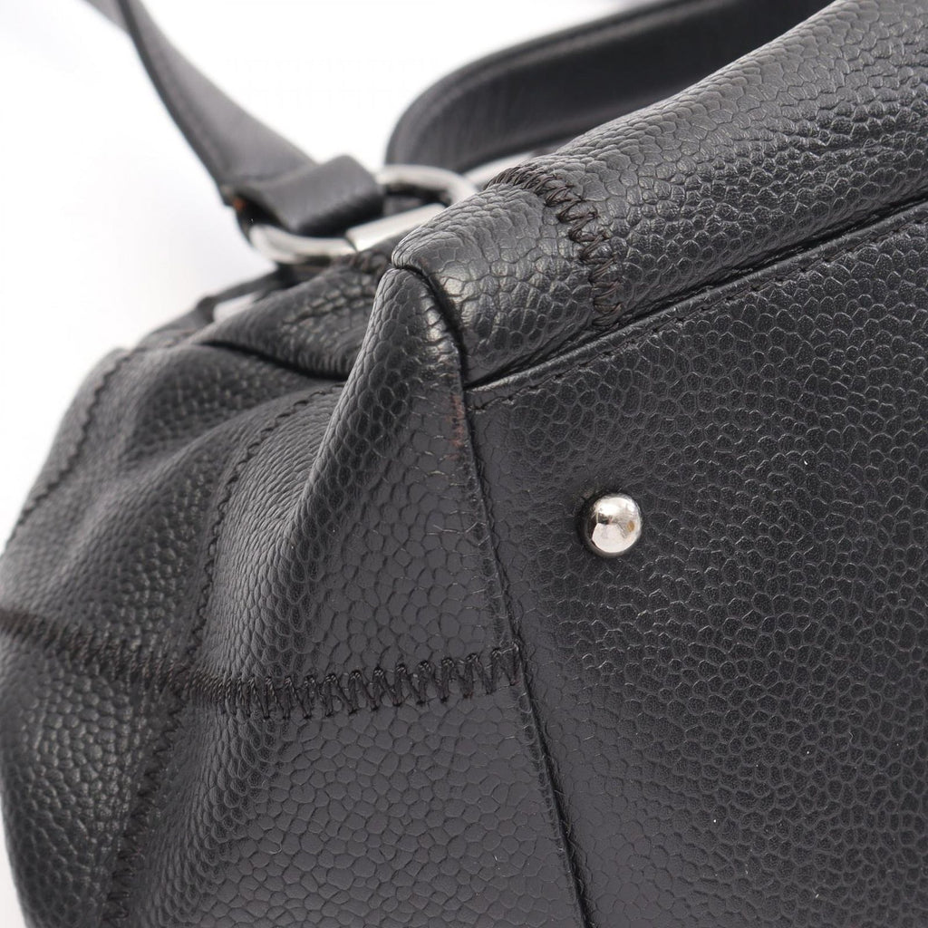 Chanel Tote Bag Choco Bar Black Caviar Leather Mini Bost — view 7
