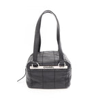 Chanel Tote Bag Choco Bar Black Caviar Leather Mini Bost