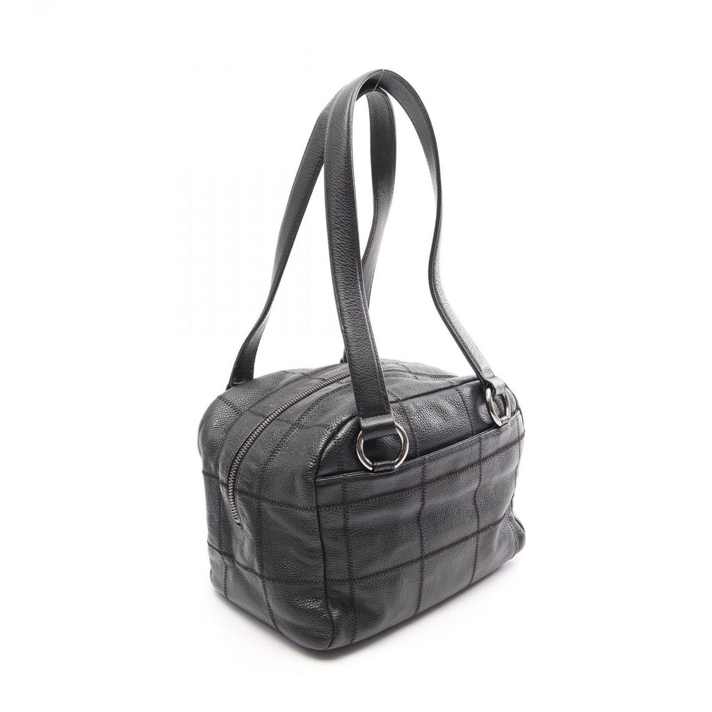 Chanel Tote Bag Choco Bar Black Caviar Leather Mini Bost — view 2