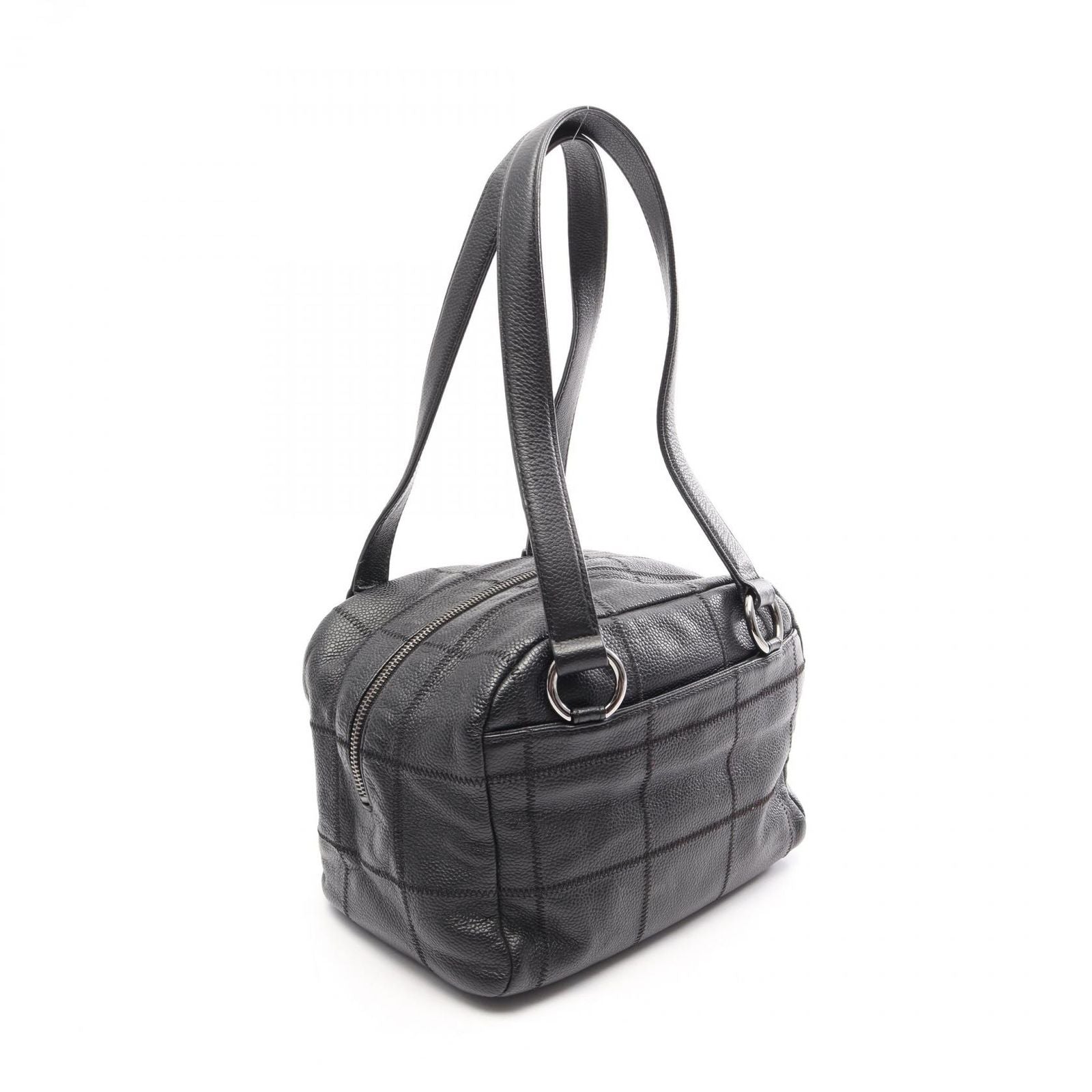 Chanel Tote Bag Choco Bar Black Caviar Leather Mini Bost — view 2