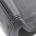 Chanel Logo Embroidery Navy Caviar Leather Chain Tote Bag — view 7