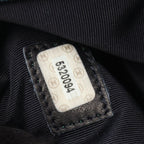 Chanel Logo Embroidery Navy Caviar Leather Chain Tote Bag — view 5