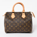 Louis Vuitton Speedy 25 Handbag Monogram Vachetta Leather Brown Gold