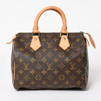Louis Vuitton Speedy 25 Handbag Monogram Vachetta Leather Brown Gold