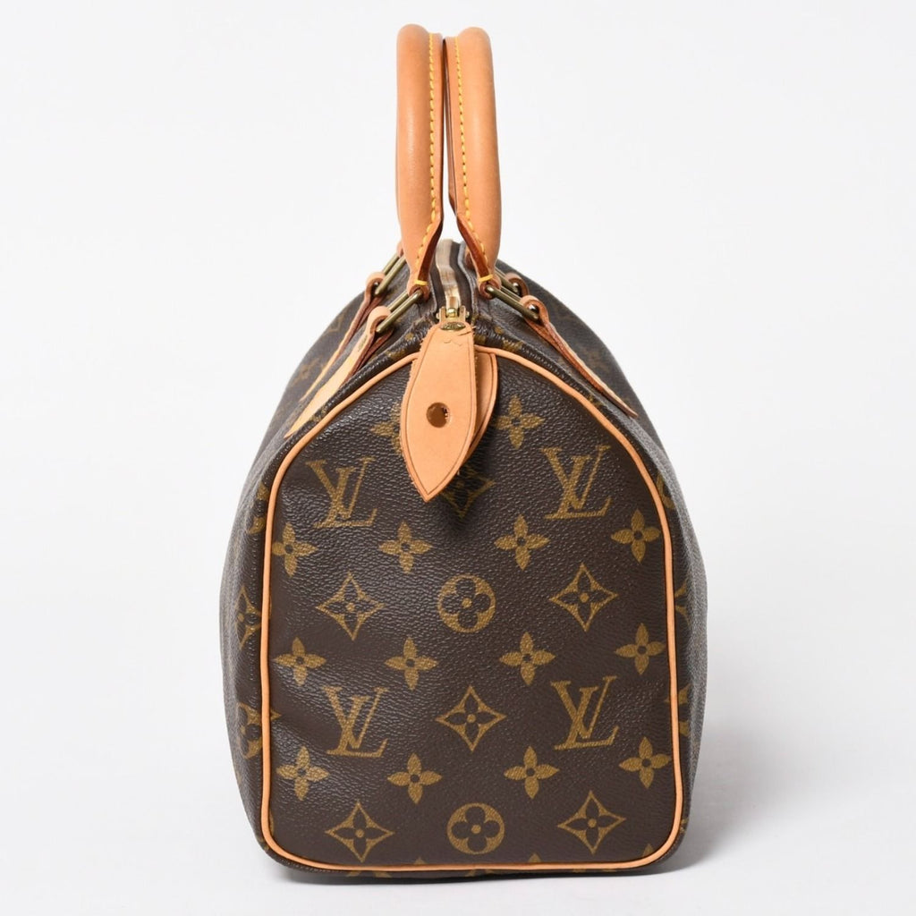 Louis Vuitton Speedy 25 Handbag Monogram Vachetta Leather Brown Gold — view 4