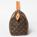 Louis Vuitton Speedy 25 Handbag Monogram Vachetta Leather Brown Gold — view 4