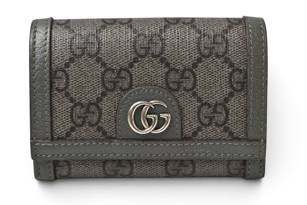 Gucci Bifold Card Case Business Ophidia GG Supreme Gray Wallet