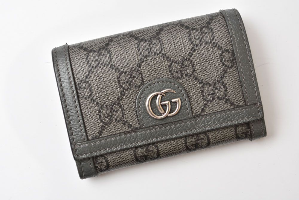 Gucci Bifold Card Case Business Ophidia GG Supreme Gray Wallet — view 2