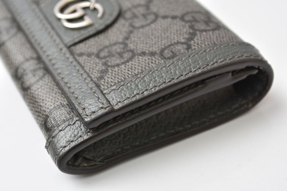 Gucci Bifold Card Case Business Ophidia GG Supreme Gray Wallet — view 4
