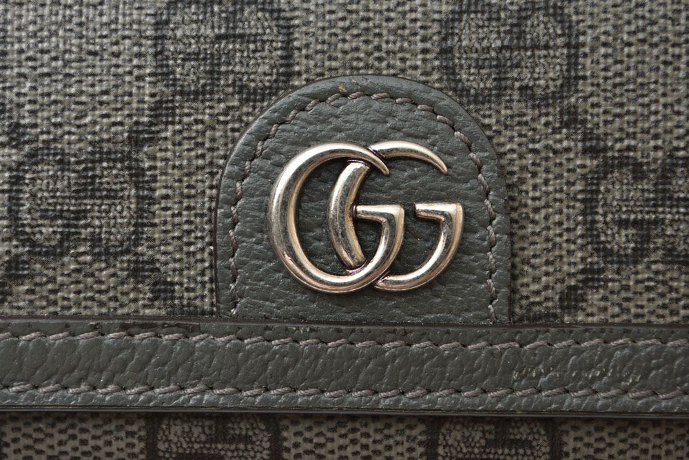 Gucci Bifold Card Case Business Ophidia GG Supreme Gray Wallet — view 3