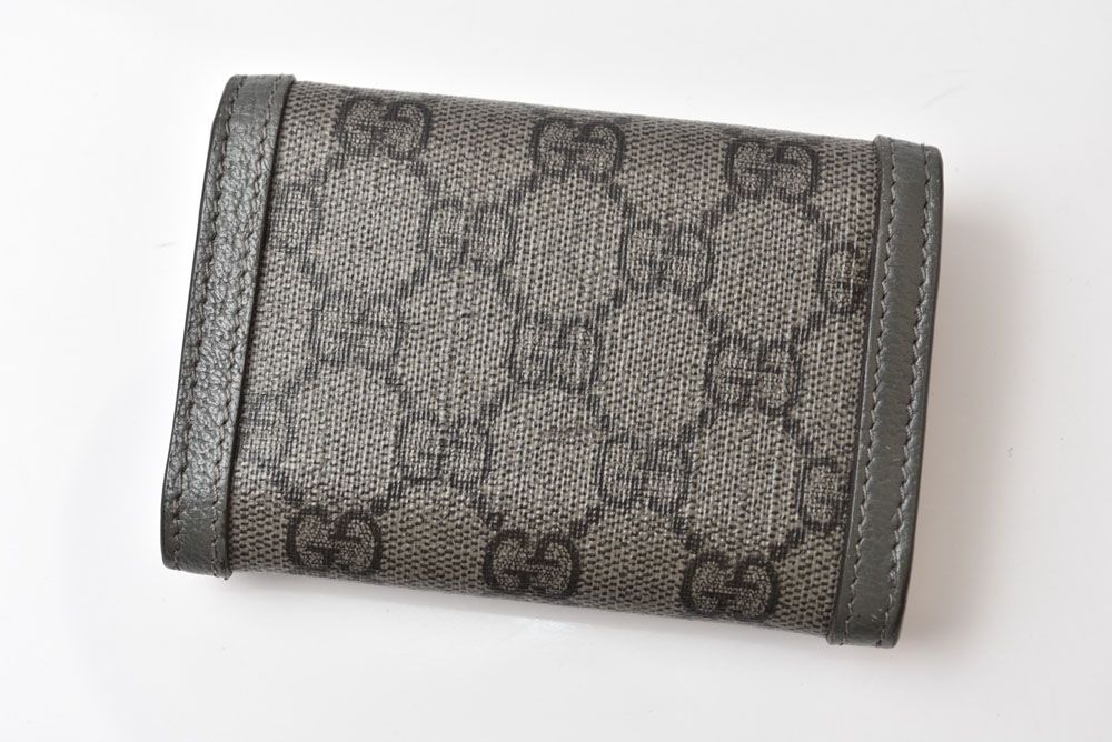 Gucci Bifold Card Case Business Ophidia GG Supreme Gray Wallet — view 6