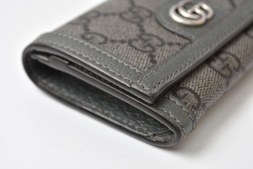Gucci Bifold Card Case Business Ophidia GG Supreme Gray Wallet — view 5