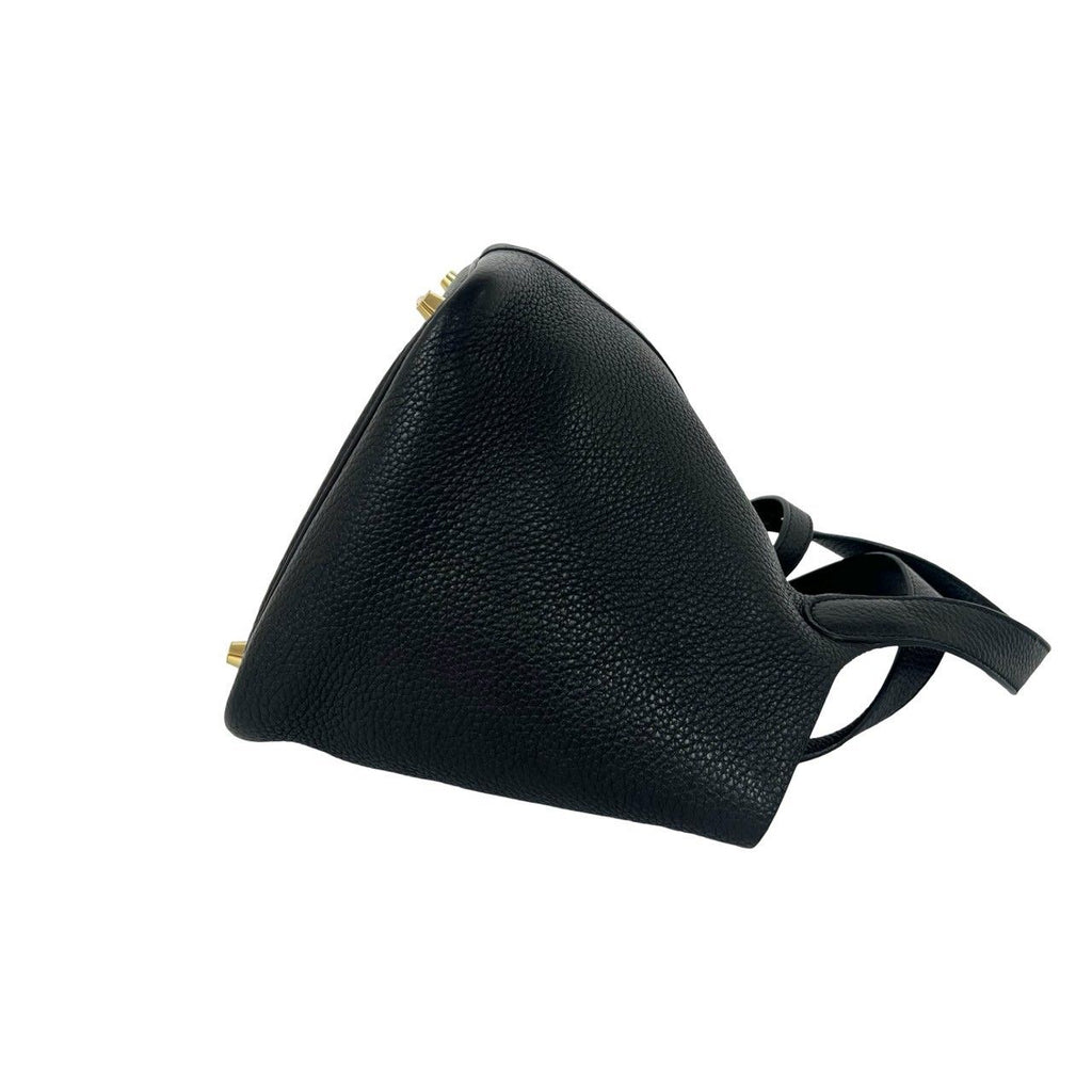Hermes Picotin Lock PM Taurillon Clemence Leather Handle Tote Bag Black — view 6