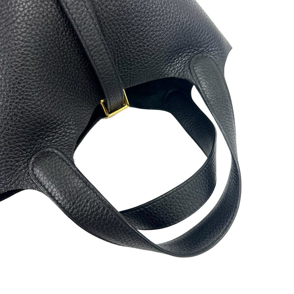 Hermes Picotin Lock PM Taurillon Clemence Leather Handle Tote Bag Black — view 4