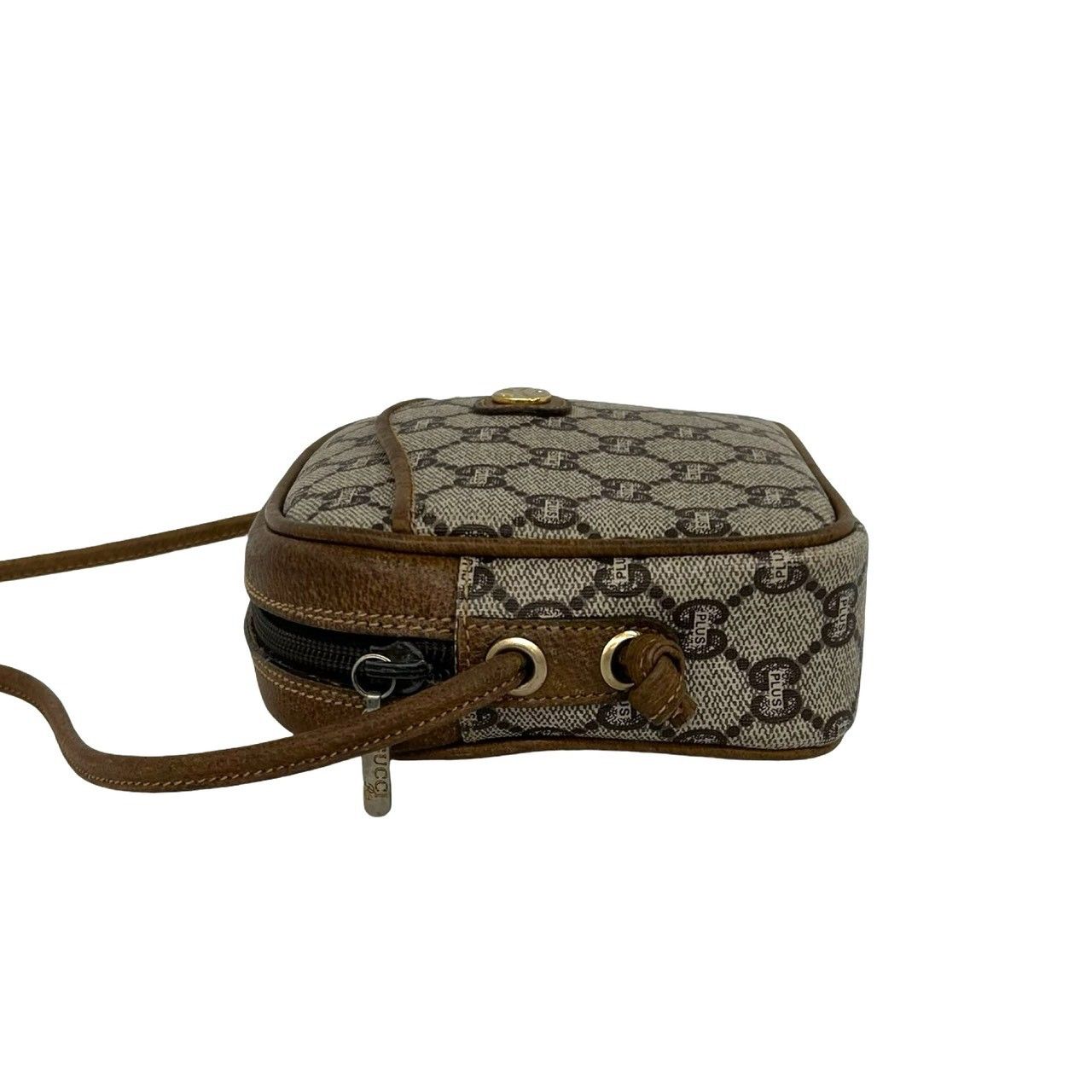 Gucci Vintage Plus Logo Leather Mini Shoulder Bag Pochette Brown — view 5