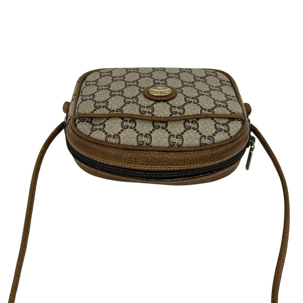 Gucci Vintage Plus Logo Leather Mini Shoulder Bag Pochette Brown — view 4