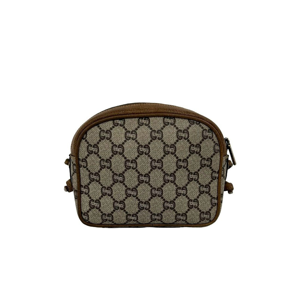 Gucci Vintage Plus Logo Leather Mini Shoulder Bag Pochette Brown — view 3